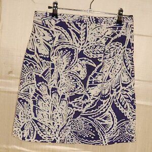 Loft Petite Womens Purple White Linen Blend Mini Skirt 2P